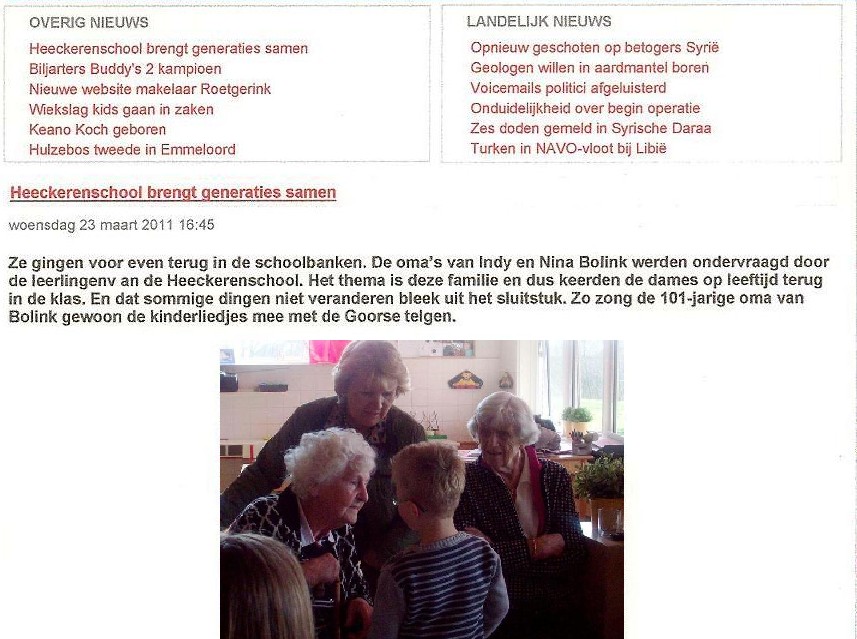 Elli 101 jaar en nog naar school