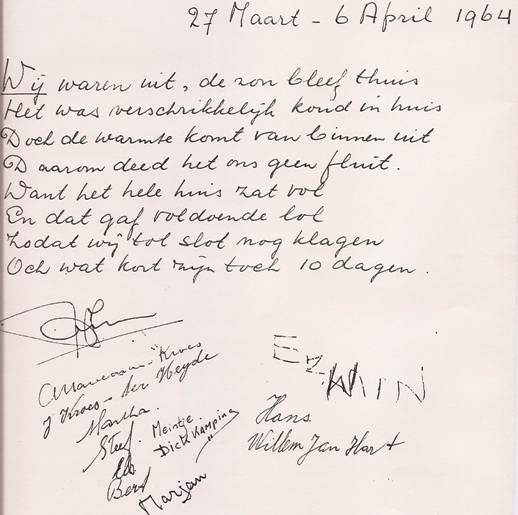 "Op den Heuvel" gastenboek 1964
